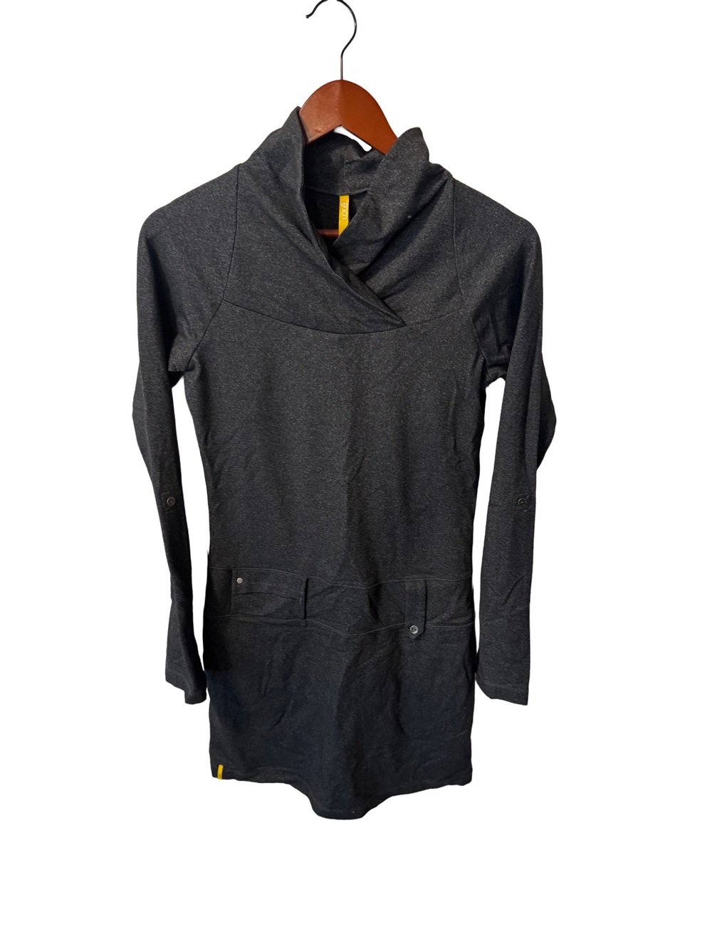 Lole Athleisure Charcoal Gray Long Sleeve Tunic Dress